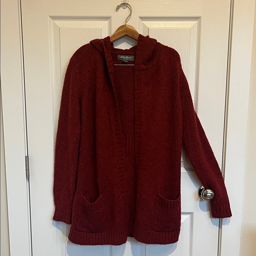 Cozy Burgundy Hooded Sweater